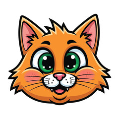 Cheerful Feline Portrait: An animated orange cat with a captivating gaze and expressive features is ready to bring delight to any project.
