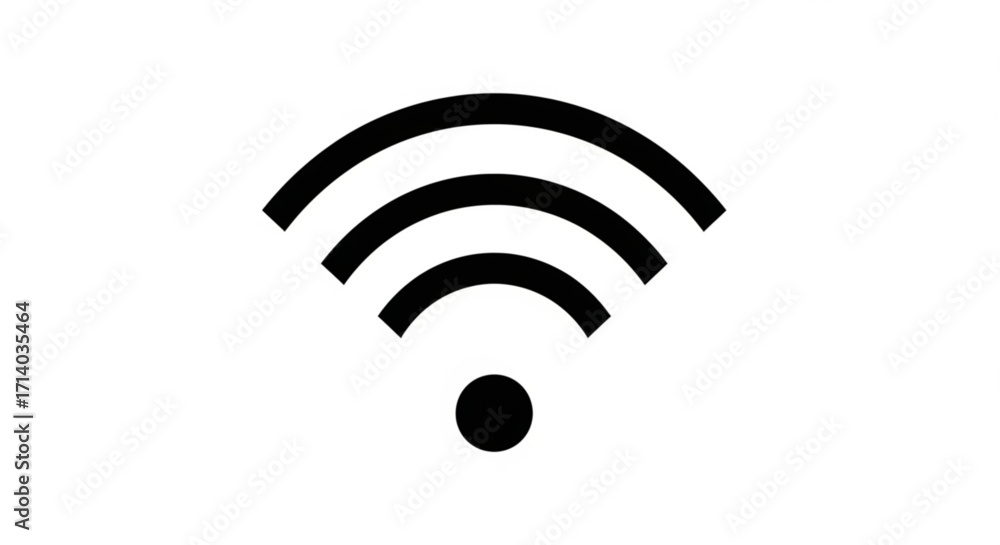 Aufkleber illustration of a wifi symbol, representing wireless internet connection and network access
