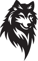 Howling Wolf Vector Silhouette - Wild Animal Logo Illustration