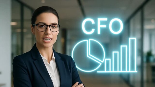 Cfo presentation on financial growth corporate office business image professional environment close-up view finance strategy