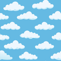 Hand Drawn Cloud Seamless Pattern Illustration Sky