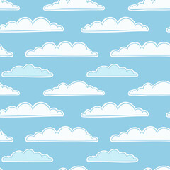 Hand Drawn Cloud Seamless Pattern Illustration Sky