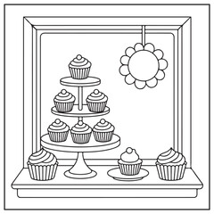 Spring Window Serenity Coloring Pages