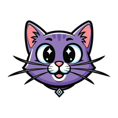 Charming Cat: A delightful and cute cat illustration, exuding charm and sweetness with big eyes.