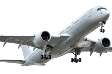 Modern Airplane Taking Off Against Transparent Background