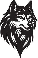 Fototapeta premium Howling Wolf Vector Silhouette - Wild Animal Logo Illustration