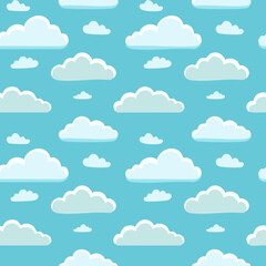 Hand Drawn Cloud Seamless Pattern Illustration Sky