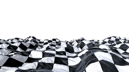Abstract Black And White Checkered Flag Landscape