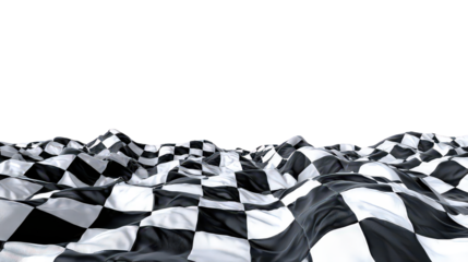 Abstract Black And White Checkered Flag Landscape
