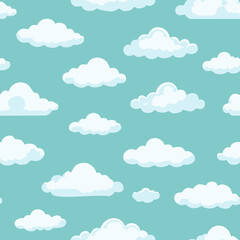 Hand Drawn Cloud Seamless Pattern Illustration Sky