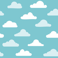 Hand Drawn Cloud Seamless Pattern Illustration Sky