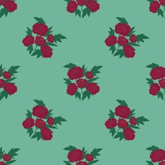 seamless pattern with red roses
