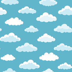 Hand Drawn Cloud Seamless Pattern Illustration Sky