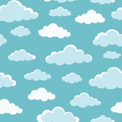 Hand Drawn Cloud Seamless Pattern Illustration Sky