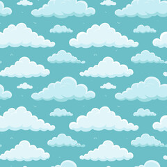 Hand Drawn Cloud Seamless Pattern Illustration Sky
