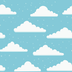 Hand Drawn Cloud Seamless Pattern Illustration Sky