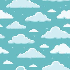 Hand Drawn Cloud Seamless Pattern Illustration Sky