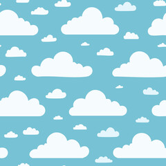 Hand Drawn Cloud Seamless Pattern Illustration Sky
