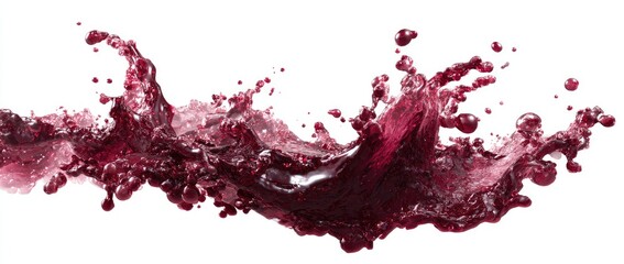 Red liquid splashing and flowing