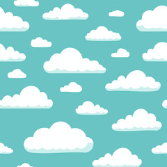 Hand Drawn Cloud Seamless Pattern Illustration Sky