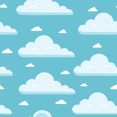 Hand Drawn Cloud Seamless Pattern Illustration Sky