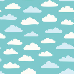 Hand Drawn Cloud Seamless Pattern Illustration Sky