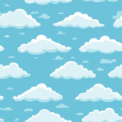 Hand Drawn Cloud Seamless Pattern Illustration Sky
