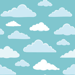 Hand Drawn Cloud Seamless Pattern Illustration Sky