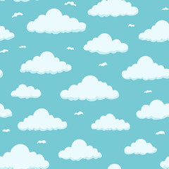 Hand Drawn Cloud Seamless Pattern Illustration Sky