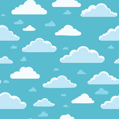 Hand Drawn Cloud Seamless Pattern Illustration Sky