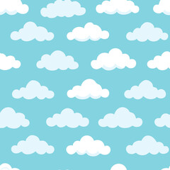 Hand Drawn Cloud Seamless Pattern Illustration Sky