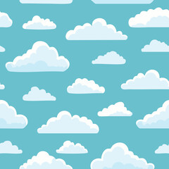 Hand Drawn Cloud Seamless Pattern Illustration Sky