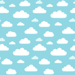 Hand Drawn Cloud Seamless Pattern Illustration Sky