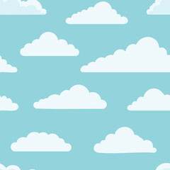 Hand Drawn Cloud Seamless Pattern Illustration Sky