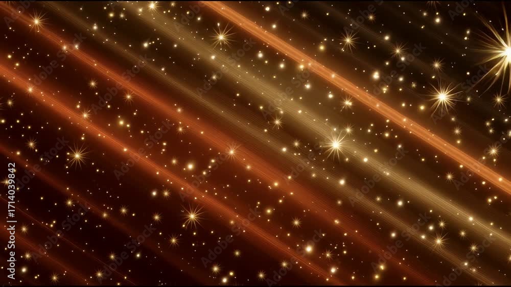 Poster festive abstract gold background with dynamic light trails and glowing sparkle. motion pattern of gl