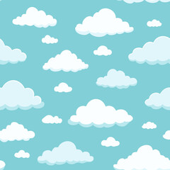 Hand Drawn Cloud Seamless Pattern Illustration Sky