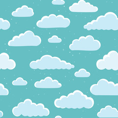 Hand Drawn Cloud Seamless Pattern Illustration Sky