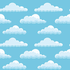 Hand Drawn Cloud Seamless Pattern Illustration Sky