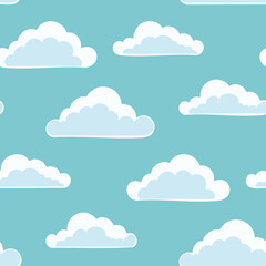 Hand Drawn Cloud Seamless Pattern Illustration Sky