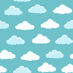 Hand Drawn Cloud Seamless Pattern Illustration Sky