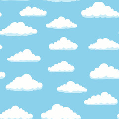 Hand Drawn Cloud Seamless Pattern Illustration Sky