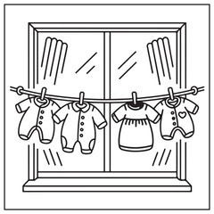 Spring Window Serenity Coloring Pages