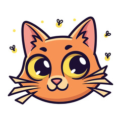 Playful Animated Cat: A charming, cartoonish cat with wide, expressive eyes and delightful features radiates a sense of playful joy and animated energy.