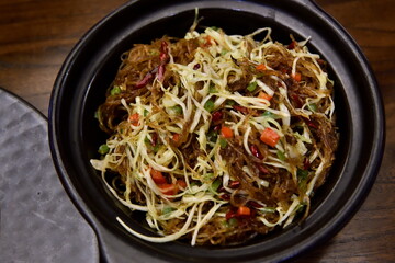 Vegetarian Dish from Wenshu Monastery in Chengdu, Sichuan, China — Lotus Root and Glass Noodles