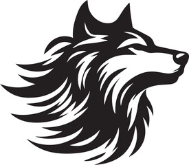 Fototapeta premium Howling Wolf Vector Silhouette - Wild Animal Logo Illustration