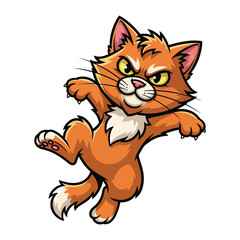 Ginger Cat's Playful Pounce: A vibrant orange cat mid-leap, showcasing energy, expression, and animated design. 