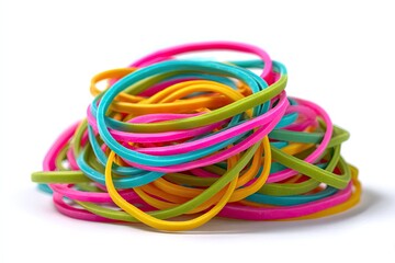 A pile of colorful rubber bands