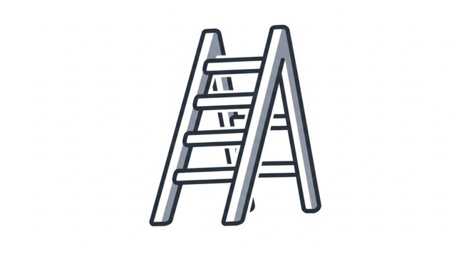 Illustration of a stepladder with four steps, , a versatile tool for reaching new heights and tackling various tasks