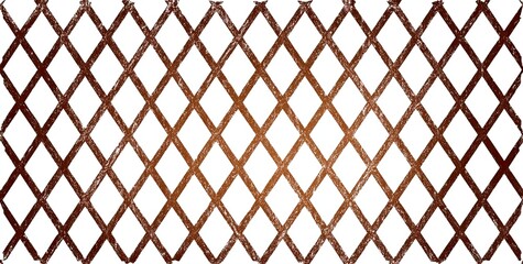A repeating pattern of brown, diamond-shaped grids on a white background.  The lines have a textured, slightly distressed appearance