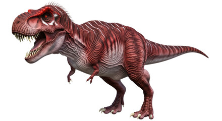 Isolated Tyrannosaurus Rex dinosaur with teeth, ferocious predator from the Cretaceous Period